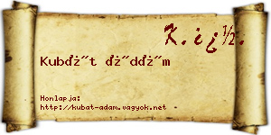 Kubát Ádám névjegykártya